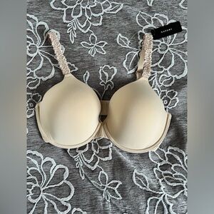 Natori Rose Dream Custom Coverage Underwire Bra In Hazelnut/Cafe Size 34DD